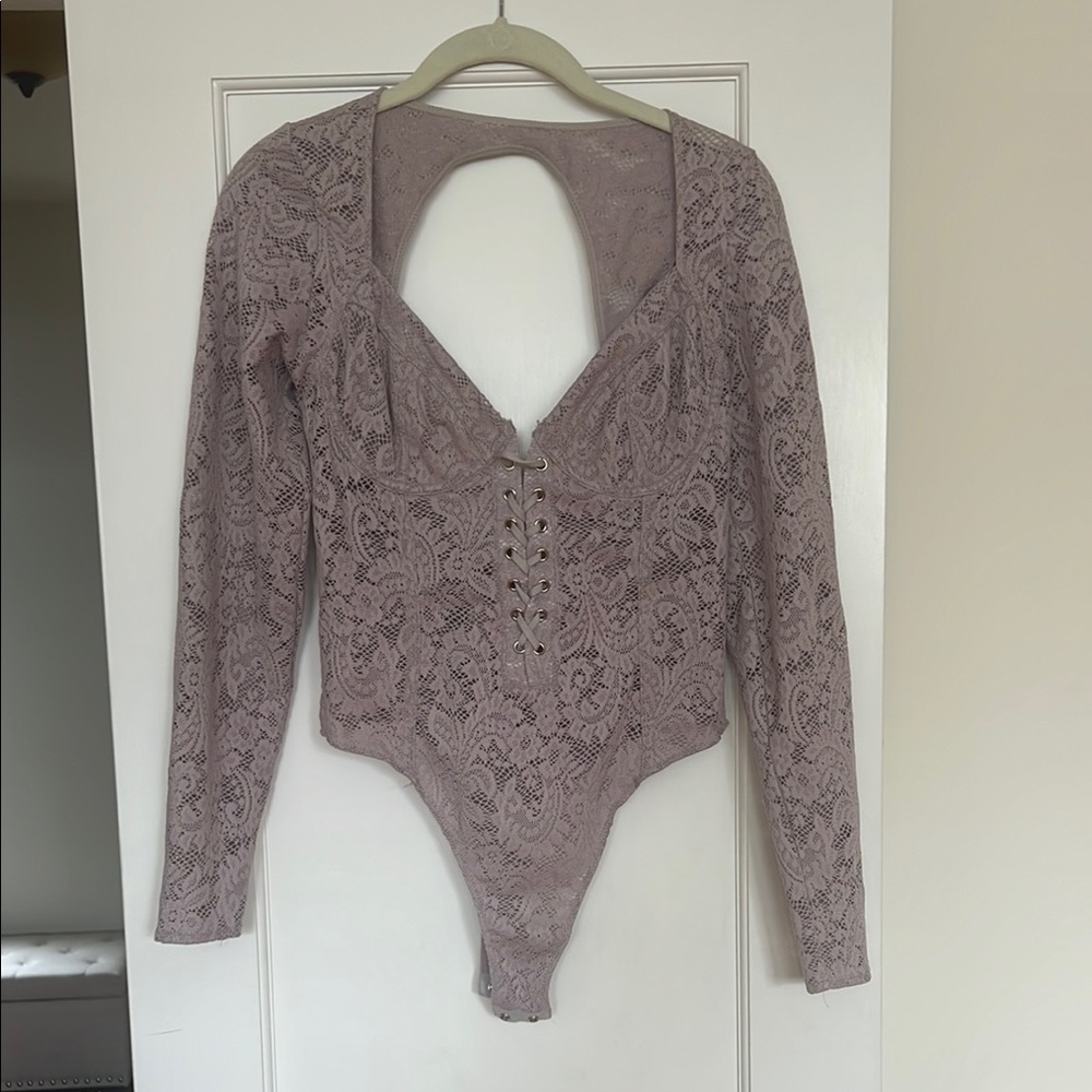 Out From Under Lace Long Sleeve Bodysuit